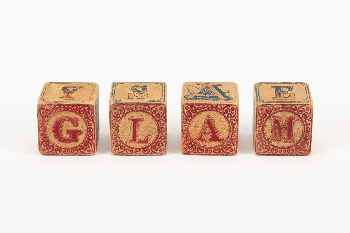 Wooden alphabet blocks