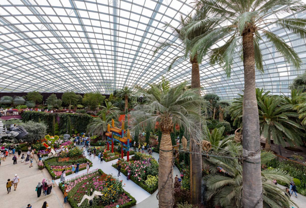 Inside the Flower Dome at Gardens by the Bay