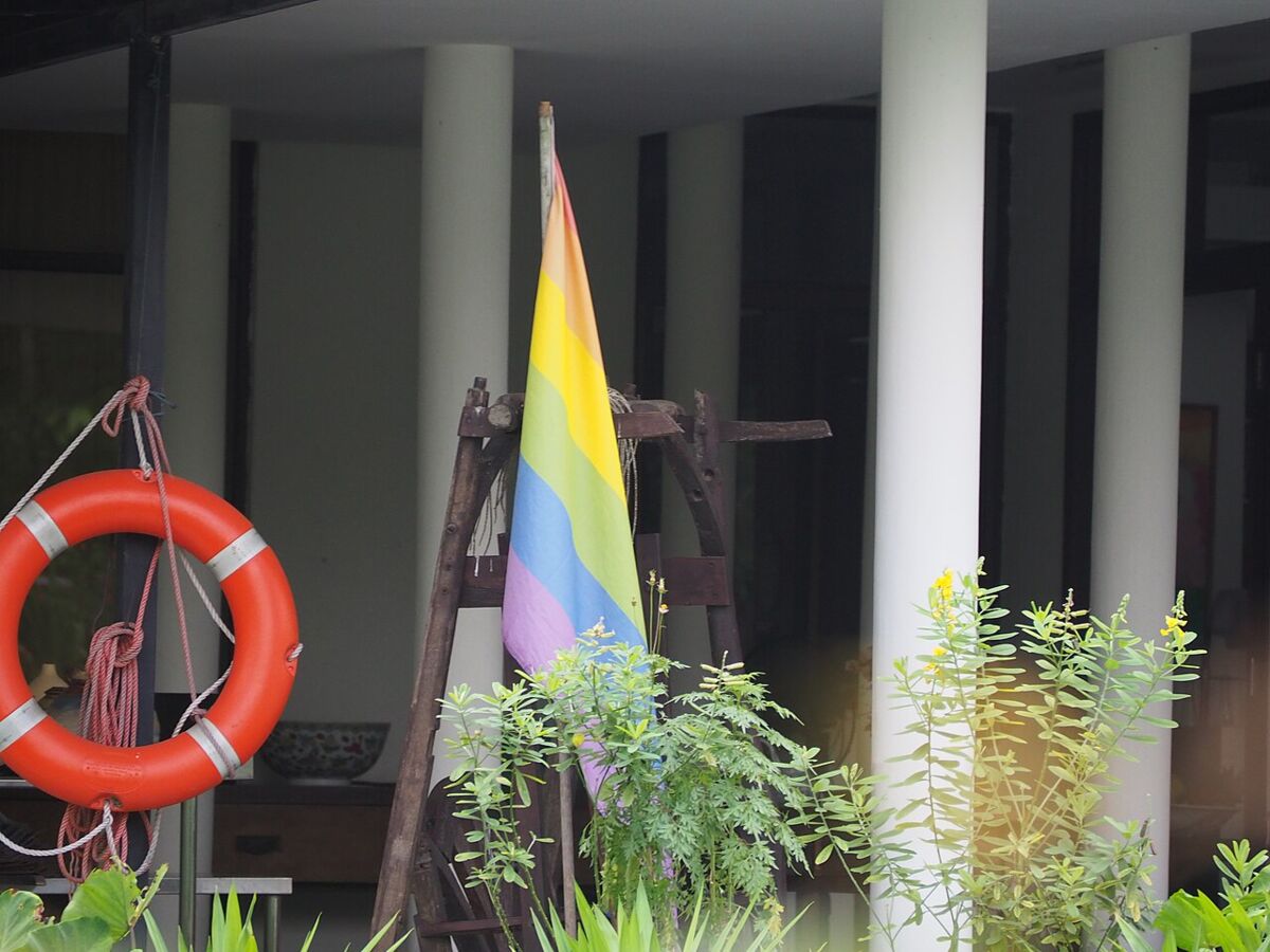 Pride flag in Bollywood Farms, Singapore