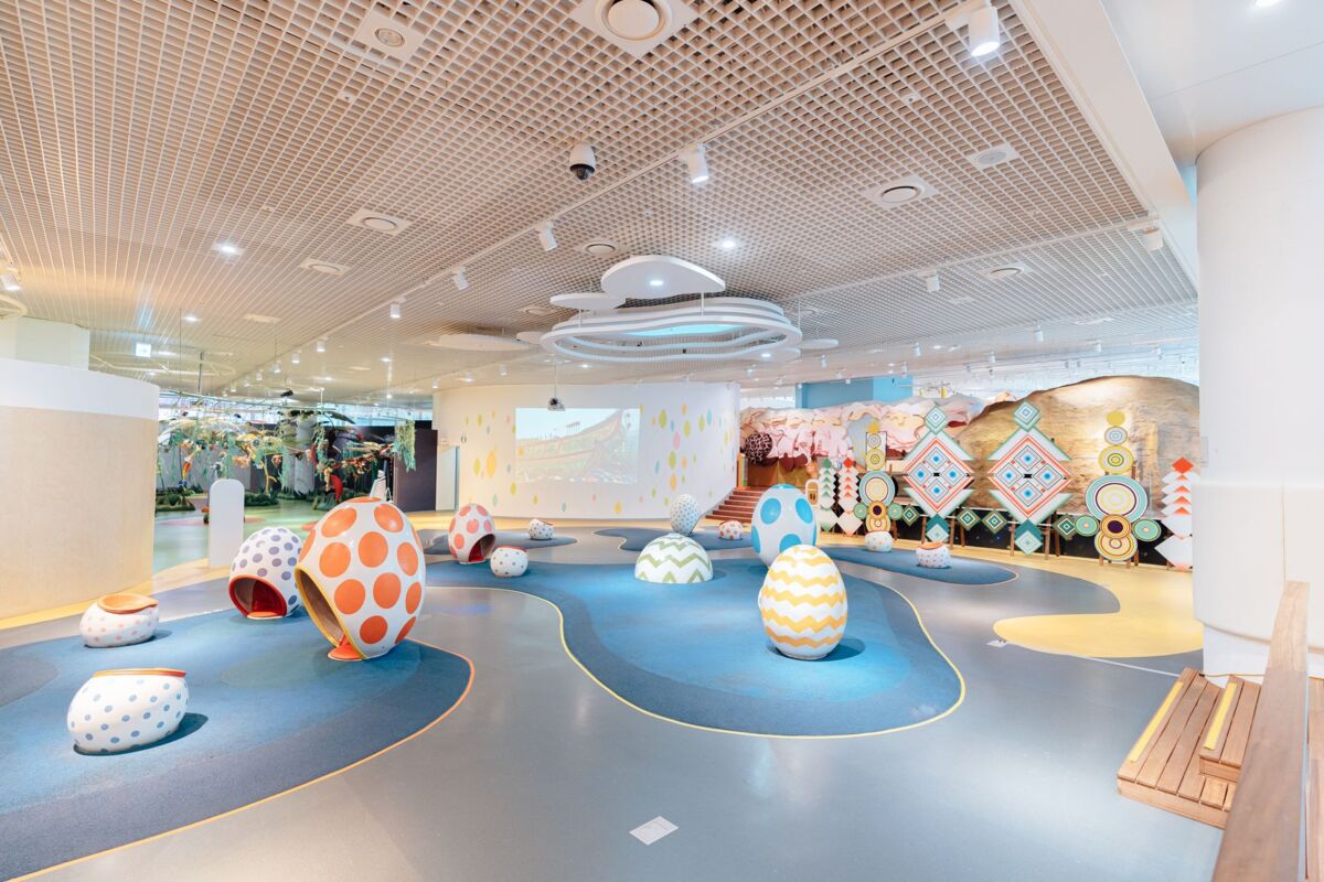 Explore a bright and colorful children's playroom with modern design and playful decor.