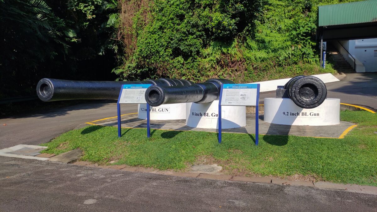 Old coastal guns at Fort Siloso on Sentosa