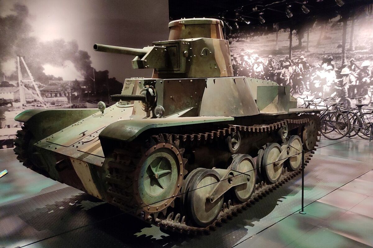 Type 95 Ha-Go light tank replica on display in the Singapore History Gallery at the National Museum of Singapore