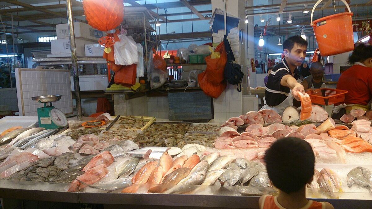 Fish stall at wet market, Singapore 2