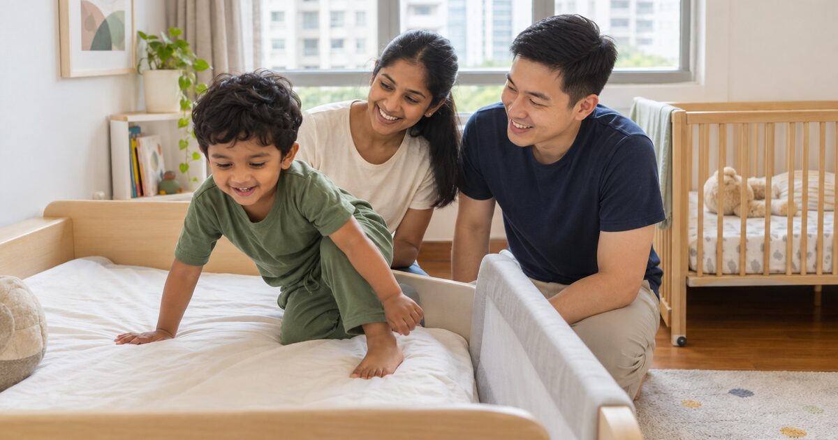 Transition from cot to bed: signs your toddler is ready, bed-rail and safety checks for Singapore homes, a step-by-step plan and what beds cost
