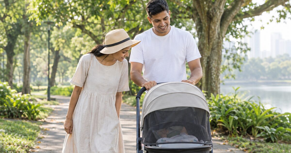 When can a newborn go outside in Singapore? Confinement customs, what doctors say, and heat, sun and haze precautions